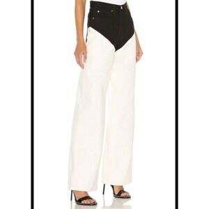 WeWoreWhat Black and White Straight Leg Jeans